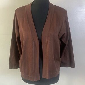 Urban Coco Women’s Brown Waist Cardigan Sweater 3/4 Sleeve Sz 2XL NWT
